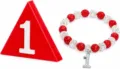 10mm Red White Rhinestone Sports Baseball Bracelet with Number 1 Charm for Women. - Chunky Beads & Brooch - 31