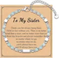 Natural Stone Beaded Sister Bracelet Stainless Steel Adjustable Jewelry Gift for Women - Style 9