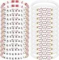 Baseball Heishi Clay Bead Bracelets Stackable Sports Team Jewelry Set for Women Girls - 24 Pieces Baseball