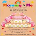 Mommy and me beaded bracelet set with colorful polymer clay pearls and letter charms. - Mommy & Me - 4