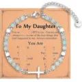 Natural stone beaded cross bracelet stainless steel jewelry gift for women daily wear - Style 11