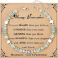 Natural stone beaded bracelet with moonstone, bohemian style couple jewelry piece. - Style 21