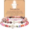 Colorful beaded cross bracelet set for girls children parent child matching jewelry sku - 1