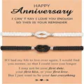 Couple braided matching bracelets set black white rope knot love romantic gift jewelry - Black and White - 3
