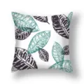 Decorative leaf print throw pillow cover, peach skin fabric cushion case for sofa bedroom - 21DM5(1)