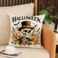 Halloween Totenkopf Kissenbezug dekorative Kissenhülle Polyester Sofa festliche Dekoration - 45x45cm / Totenkopf Stil