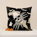 Halloween skeleton pillow case spooky pumpkin cushion cover decorative sofa home decor - Skull Style (YMW60-1) / 45x45cm