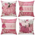 Federe per cuscini autunnali zucca rosa foglie d'acero copricuscini decorativi - FP031-3