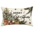 Weihnachtskissenbezug dekorativer Kissenbezug Leinenoptik Tannenbäume Aquarell Design - 30x50 cm (Nur Kissenbezug) / YM001-13