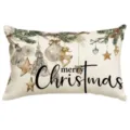 Weihnachten Kissenbezug Vintage Aquarell Design Leinen Stoff dekoratives Kissen für gemütliches Zuhause - 30x50 cm (Nur Kissenbezug) / YM001-17