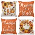 Federe per cuscini autunno zucca girasole, set di copricuscini decorativi in lino per divano. - FP057-1