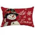 Weihnachten Schneemann Kissenbezug rot Winter Feiertag dekorative Kissenhülle für Sofa und Bett - 30x50 cm (Nur Kissenbezug) / YM001-23