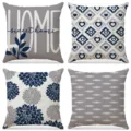Set di 4 fodere per cuscini decorativi, federe copricuscino in lino per divano casa. - FP060