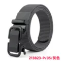 Gray Nylon Men Belt Automatic Buckle Casual Business Style Durable Woven Fabric Accessory - Dark Gray / 125cm