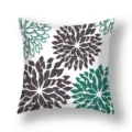 Geometric floral print pillowcase, breathable soft decorative cushion cover for sofa. - 21DM5(2)