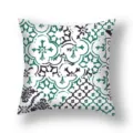Geometric floral print throw pillow cover, soft peach skin fabric, home decor sofa cushion. - 21DM5(3)
