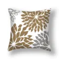 Geometric floral print throw pillow cover, soft breathable sofa cushion case, home decor. - 21DM5(6)