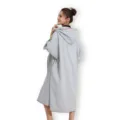 Erwachsene Graue Kapuze Umziehmantel Schnelltrocknend Strandtuch Surf Poncho Bademantel - 94x107cm / Grau