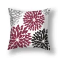 Decorative pillow cover with abstract floral print, multi-color modern cushion case for sofa. - 21DM5(10)