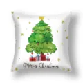 Housse de coussin de Noël festif polyester imprimé canapé coussin décoratif arbre de fête - 45x45cm (Housse Seule) / 22DM6-25