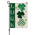 St. Patrick's Day Garden Flag Shamrock Clover LUCK Outdoor Yard Decorative Banner - HYQ9-2