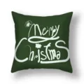 Housse de coussin décorative de Noël, taie d'oreiller en polyester vert foncé texte blanc. - 45x45cm (Housse Seule) / 22DM6-26