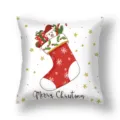 Housse de coussin de Noël avec ours mignon et impression de chaussette pour canapé. - 45x45cm (Housse Seule) / 22DM6-28