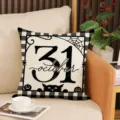Halloween black cat throw pillow cover decorative couch cushion for party holiday home decor - October Thirty-First Style