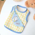 Zomer schattig puppy vest met mini schoudertas geel ruitje huisdierkleding voor kleine honden katten - XS (Aanbevolen gewicht 0.5-1.5kg) / Geel Geblokt