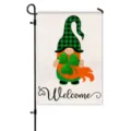 St. Patrick's Day Garden Flag with Gnome and Clover Design Outdoor Yard Decor Banner - HYQ9-29