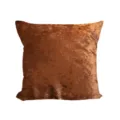 Brown short velvet throw pillow cover, minimalist solid color square sofa cushion case. - Ice Velvet Coffee Brown
