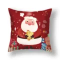 Christmas Santa Claus pattern throw pillow cover festive home decor polyester cushion case - 45x45cm (Single Cover) / 22DM6-4
