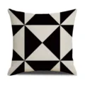 Schwarz Weiß Geometrisch Kissenbezug, Moderner Minimalistischer Quadratischer Kissenfall - 22FSYM1-14