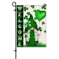 St. Patrick's Day Garden Flag with Cute Gnome Clover and Welcome Text for Outdoor - HYQ9-13