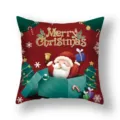Christmas festive Santa Claus print throw pillow cover for holiday home sofa decor - 45x45cm (Single Cover) / 22DM6-7