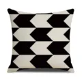 Schwarz Weiß Geometrisches Kissenbezug, Moderner Chevron Sofakissen Bezug 45x45 - 22FSYM1-18