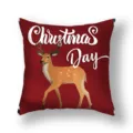 Christmas decorative pillow cover red deer print soft cushion case living room sofa - 45x45cm (Single Cover) / 22DM6-10