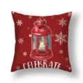 Christmas Red Throw Pillow Cover Festive Lantern Snowflake Cushion Cover Sofa Decor - 45x45cm (Single Cover) / 22DM6-15