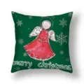 Christmas decorative pillow cover with cute angel and snowflakes design for sofa home decor - 45x45cm (Single Cover) / 22DM6-16