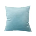 Light blue velvet throw pillow cover, solid color soft square cushion case for sofa and bed. - Marth Green (Thickened Flannel)