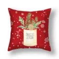 Christmas throw pillow cover festive red polyester home sofa cushion decor winter holiday gift - 45x45cm (Single Cover) / 22DM6-17