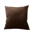 Brown short plush pillowcase solid color minimalist sofa cushion soft velvet cover style - Dark Coffee (Thickened Flannel)