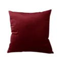 Dark red short plush pillow cover solid color minimalist cushion cover for sofa home decor - Purplish Red (Thickened Flannel)