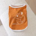 Schattig zomer huisdier vest voor honden en katten, oranje mouwloze huisdierenkleding. - S (Aanbevolen gewicht 1.5-2.5kg) / Bruine Puppy