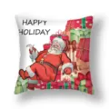 Christmas decorative throw pillow cover with Santa Claus and gift box print for home sofa. - 45x45cm (Single Cover) / 22DM6-23