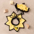 Conjunto de gorro y collar tejido para mascota con diseño de abeja, ideal para perros pequeños. - M / Amarillo rock (sombrero + collar)