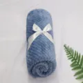 Manta de felpa azul para mascotas suave forro polar coral alfombra perro con cinta - S (50*70 cm) / Azul Humo