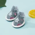 Sandali per cani in tela a righe blu, piccole scarpe traspiranti per animali con decorazione stella. - N. 3 / strisce nere