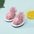 Carini sandali per cani a righe rosse e bianche estate traspiranti scarpe per animali domestici - N. 1 / Strisce rosse
