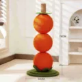 Orange shaped cat scratching post 74cm height sisal rope ball cat tree for small spaces and pets. - Orange String Petal Style